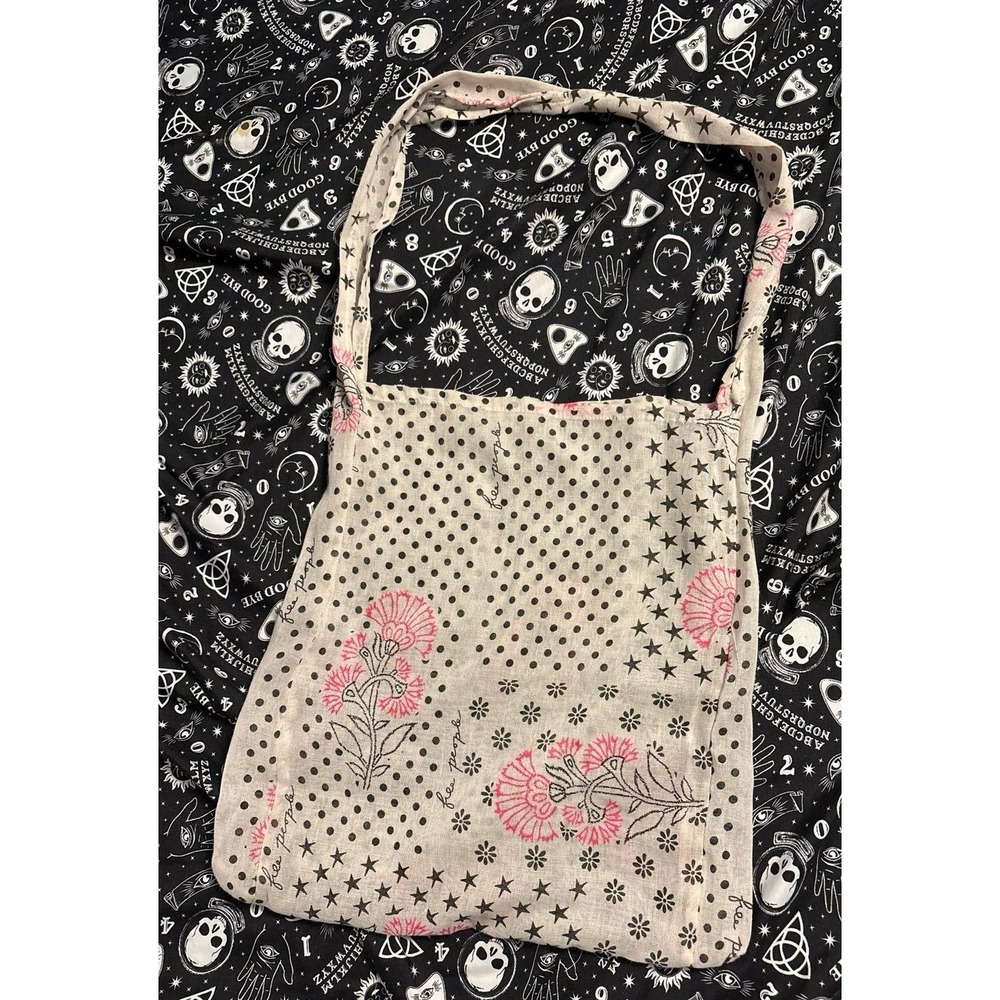 Free People Reusable Linen Festival Tote Bag, Hobo Shopping Bag